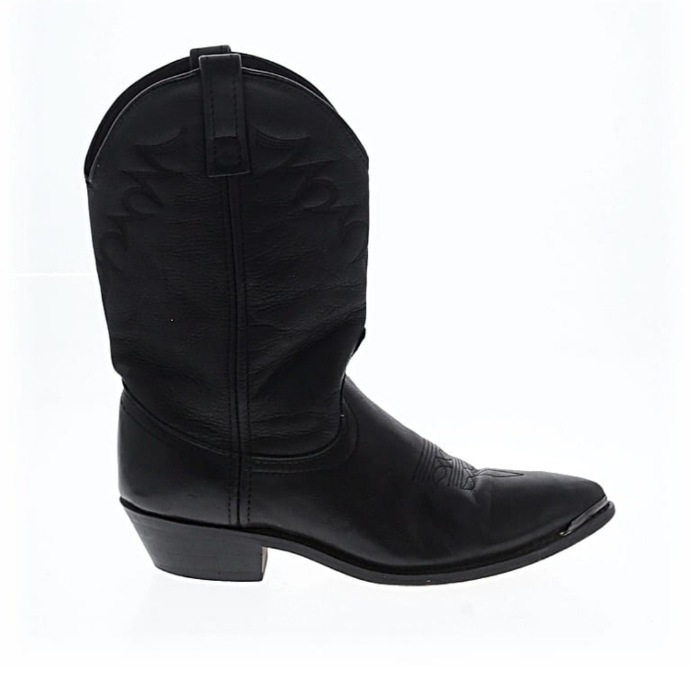 Black Heeled Leather Boots